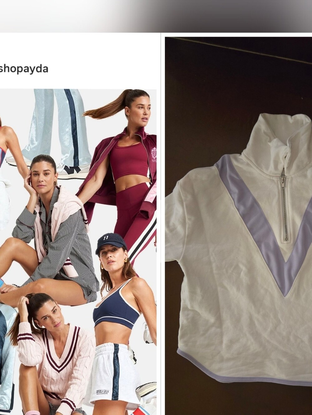 Nwt AYDA Free People Chevron Tennis Lavender White Preppy Sweat Top Half Zip s